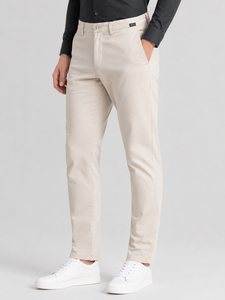 Pantalones Oxford de Poliéster/Algodón Beige para Hombre Fly Humble SPORTSWEAR, Corte Recto, Transpirables, Antiarrugas, Estilo Casual Elegante, Cintura Media - Product Image 5