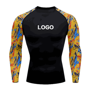 T-shirt Rash Guard pour Homme à Séchage Rapide et Extensible, Haut de Sport pour Surf et Gym, Vêtements de Sport en Gros pour Homme, T-shirt Rash Guard pour Entraînement de Natation - Product Image 2