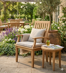 Wholesale Solid <b>Teak</b> Wood Outdoor Garden Armchair Durable Weather Resistant Wooden Patio Dining <b>Chair</b> For Hotel Project - Product Image 2
