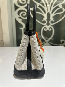 Luxury Designer Women Handbag <b>Mini</b> Garden Party Canvas with <b>Black</b> Negonda Leather <b>Bag</b> - Product Image 3