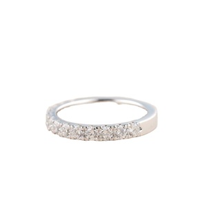 Moissanite Diamond Half Eternity Wedding Band Plata de ley minimalista elegante brillante Wedding Band para mujeres a precio al por mayor - Product Image 1