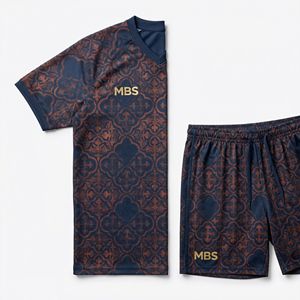 Camiseta de Fútbol para Hombre MBS Damask Jersey, Último Diseño, Antiarrugas, Cierre de Cremallera, 100% Poliéster - Product Image 1
