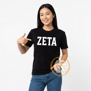 GREEK TREASURES เสื้อยืดสตรี Zeta Phi Beta Sorority ลำลอง คุณภาพสูง ระบายอากาศได้ดี ผ้าฝ้าย 100% คอกลม แขนสั้น ปักลาย - Product Image 4