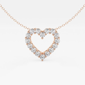 Colgante de Corazón con Diamante Cultivado en Laboratorio de 1 Quilate con Cadena Ajustable, Joyería Elegante y Brillante, Regalo para Mujer - Product Image 2