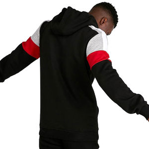 Sudadera con capucha para hombre, color negro, con bloques de color en contraste en las mangas, estilo casual, con bolsillo canguro. - Product Image 5