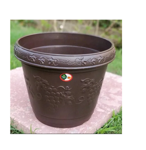 Pot à fleurs V Blossom de 12 pouces, semi-rond, en plastique écologique, décoratif, pour l'intérieur et l'extérieur, pour la maison, le jardin, le balcon, la terrasse - Product Image 3