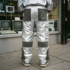 Pantalones Deportivos Holgados para Hombre, de Algodón y Lana, con Parches Metálicos Plateados, Formales, Transpirables y Ecológicos - Product Image 2