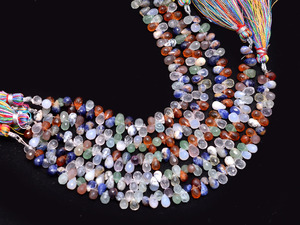 Cuentas facetadas en forma de lágrima de 6x4 mm, mezcla de piedras preciosas AAA, cuentas sueltas de piedras semipreciosas naturales multicolor para la fabricación de joyería. - Product Image 3