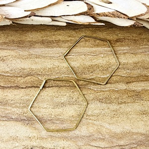 High Demand Geometric Earrings Minimalist Brass <b>Hoops</b> Men 18k Gold Plated Hexagon Polygon <b>Large</b> Statement for Wholesale/OEM/ODM - Product Image 6