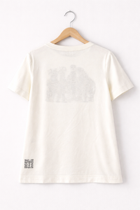 เสื้อยืดผู้หญิงปักลายอัลปาก้าน่ารัก แขนสั้น คอกลม พิมพ์ลาย สำหรับสวมใส่สบายๆ ทุกวัน - Product Image 2