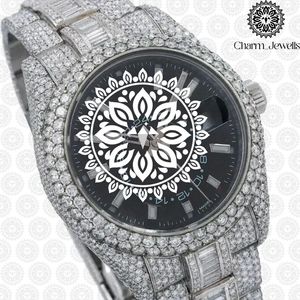 Reloj de Lujo para Hombre Charm Jewells, Acero Inoxidable, Esfera de 40 mm, Correa de 20 mm, Bisel con Diamantes, Cierre Oculto con Botón, Movimiento Mecánico - Product Image 5