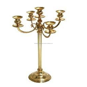 Bougeoir à 3 cônes en aluminium avec bougeoir conique en métal doré pour la décoration d'éclairage domestique - Product Image 5