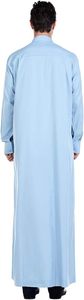 New <b>Men</b> Dubai Arab Fashion <b>Thobe</b> Jubba Kaftan Eid Prayer Long Dress Traditional Muslim Clothing Polyester Breathable Lightweight - Product Image 4