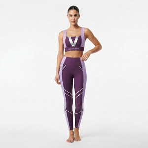 Ensemble de vêtements de sport pour femmes, soutien-gorge de sport bicolore et leggings taille haute, vêtements de yoga et de fitness personnalisés - Product Image 2