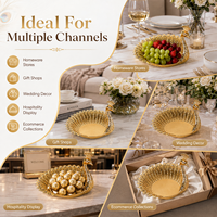 Plateau de service décoratif en métal en forme de paon pour fruits, bonbons et noix, idéal pour la décoration intérieure, les cadeaux de mariage, les détaillants et les fabricants OEM.