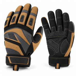 Guantes Mecánicos Negros Resistentes, Guantes de Trabajo Profesionales con Palma Texturizada, Construcción Multipanel, Protección Completa para las Manos - Product Image 1