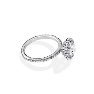 Round Brilliant Cut Diamond Engagement Ring Prong Setting Women's Floral Style - Product Image 3
