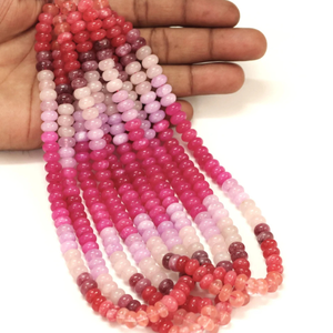 Hermosas cuentas de cuarzo multicolor en forma de rondel, cuentas de cuarzo disco mixtas de 7-8 mm, cuentas de piedras preciosas de cuarzo de calidad AAA al por mayor. - Product Image 4