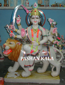 Moorti artisanal en marbre italien de Durga Maa - Product Image 5
