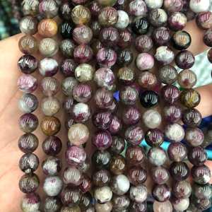 ลูกปัดทัวร์มาลีนสีชมพูแท้ ลูกปัดพลอยทรงกลมธรรมชาติ สำหรับทำเครื่องประดับ งานฝีมือ DIY - Product Image 3