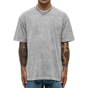 Camiseta con efecto acid wash, 230g, 100% algodón peinado, diseño de copo de nieve, manga corta, alta calidad - Product Image 1