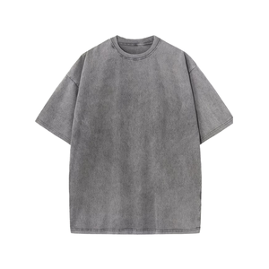 เสื้อยืดโอเวอร์ไซส์ผู้ชายลายฟอกสี ขายดี ผ้าฝ้าย 100% สีพื้น คอกลม ราคาส่งถูก ทนทาน เสื้อยืดฟอกสีผู้ชาย - Product Image 1
