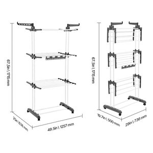 Tendedero de Ropa Metálico Plegable de 4 Niveles con 24 Varillas, Tendedero Portátil Independiente para Ropa - Product Image 5