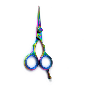 Ciseaux de coiffure multicolores pour la coupe de moustache, 4,5 pouces, en acier inoxydable, outil de toilettage pour hommes, pour la barbe - Product Image 4
