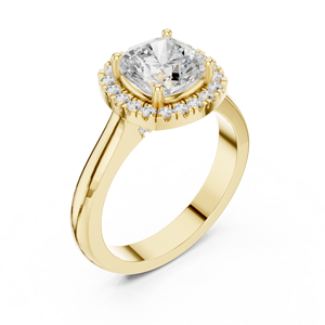 Anillo de Compromiso Clásico de Oro Amarillo de 14K con Corte Cojín de 2 Quilates, Diamante Cultivado en Laboratorio con Certificado IGI, Regalos de Aniversario y Boda - Product Image 4