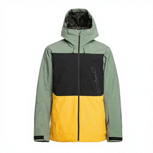 Veste à capuche pour homme avec blocs de couleur, fermeture éclair, coupe classique, coupe-vent, OutePremium, veste coupe-vent à capuche pour homme avec blocs de couleur personnalisés - Product Image 5