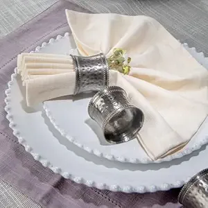 Anneau de serviette en métal argenté pour mariages, hôtels, fêtes – Support décoratif pour serviettes de table - Product Image 4