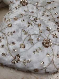 Tissu en dentelle brodée perlée avec sequins et perles pour la mode africaine, vêtements, sourcing, export, commerce, acheteur - Product Image 4