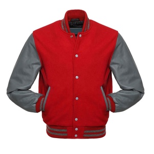 Custom Quality Plain Wool Baseball Varsity <b>Jackets</b> with <b>Leather</b> Sleeves - Product Image 5