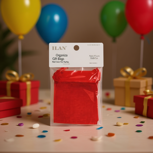 Sacchetti Regalo in Organza Ilan 13x18 Cm Confezione da 5 Colore Rosso Per Feste - Product Image 2