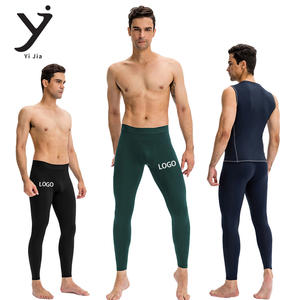 Leggings thermiques de compression pour hommes, haute élasticité, poche latérale fonctionnelle, anti-transpiration, pour la gym - Product Image 1