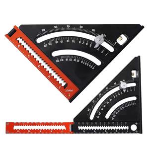 Righello a triangolo in lega di alluminio, righello a triangolo pieghevole di misurazione quadrato, strumento di Layout con goniometro di precisione di Base multi-angolo - Product Image 5