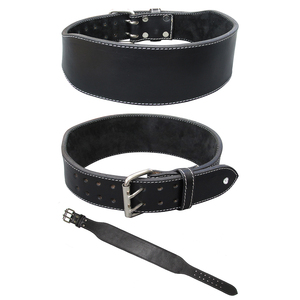 Cowhide Thick Unisex <b>Weight</b> <b>Lifting</b> <b>Belt</b> Back Support Breathable Non-Slip Adjustable Buckle Closure Wear-Resistant Professional - Product Image 4