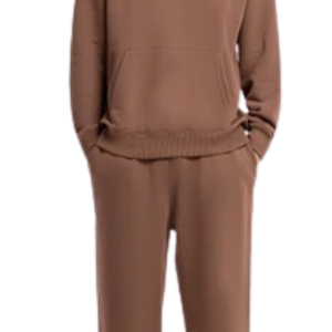 Sweat-shirt à capuche oversize en molleton épais pour femme, avec logo personnalisé, couleur moka, épaules tombantes, style streetwear, vente en gros - Product Image 4