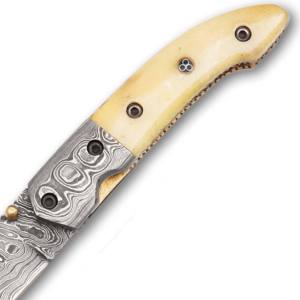 Cuchillo Plegable Bowie de Acero de Damasco Hecho a Mano de 4 Pulgadas para Acampada al Aire Libre, con Bloqueo Liner Lock, Venta al por Mayor, Fabricación OEM/ODM - Product Image 2