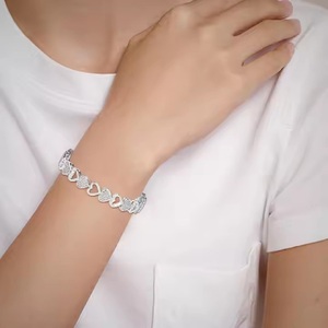 Bracelet élégant en argent sterling 925 avec breloque en moissanite, style hip-hop, plaqué or, chaîne scintillante, bijoux tendance, cadeau - Product Image 5