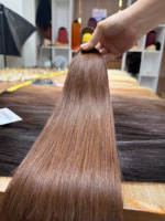 Extensions de cheveux naturels vietnamiens 100% bruts, lisses, de haute qualité, couleur marron, très demandées 2026