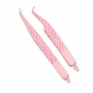 Morje Surgical Pink Stainless Steel 10mm <b>Eyelash</b> Tweezers with Smooth Tip Precision Tool for Lash <b>Application</b> - Product Image 4