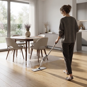 Dual-Drive System Eco-Friendly Microfiber Spray Mop with Self-Wringer Telescopic Handle Refillable 701ml Capacity Floor Cleaner - Product Image 5