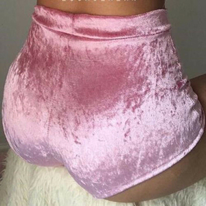 Shorts de détente en velours premium pour femmes, taille élastique, logo brodé, poids moyen 280 GSM, polyester et élasthanne - Product Image 6