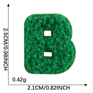 Parche de Letras del Alfabeto de Chenilla Premium, Insignia de Tela Termoadhesiva, Bordado Suave, Decoración Personalizable para Sudadera, Camisa, Gorra, Mochila - Product Image 6