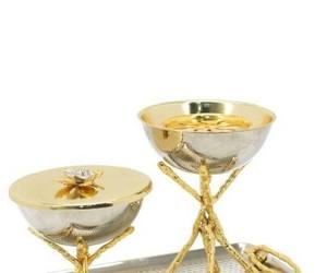 Juego de Incensario de Lujo al por Mayor con Bandeja, Soporte de Metal Dorado para Ramas, Incensario de Bakhoor, Decoración Moderna para Mesa de Hogar u Oficina - Product Image 4