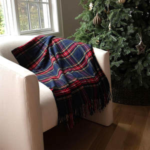 Manta Escocesa Tradicional de Tartán Rojo Marino Stewart para Traje de Kilt de las Tierras Altas OEM ODM - Product Image 4