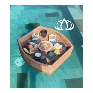 Bandeja Flotante de Ratán 2026 de Venta Rápida para Desayunos Flotantes y Decoración de Piscinas, Estructura Duradera, Contacto Seguro - Product Image 1