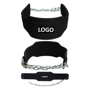 Weight Lifting Gym Fitness Accessories Exercise Workout Training Neoprene Dipping <b>Belt</b> With Heavy <b>Chain</b> - Product Image 4