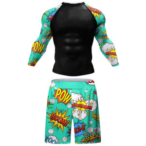 ชุดรัดกล้ามเนื้อ MMA & BJJ แบบซับลิเมชั่น สำหรับเด็กและผู้ชาย ชุดรัดรูปเต็มตัวสำหรับชกมวยและกีฬาต่อสู้ - Product Image 2